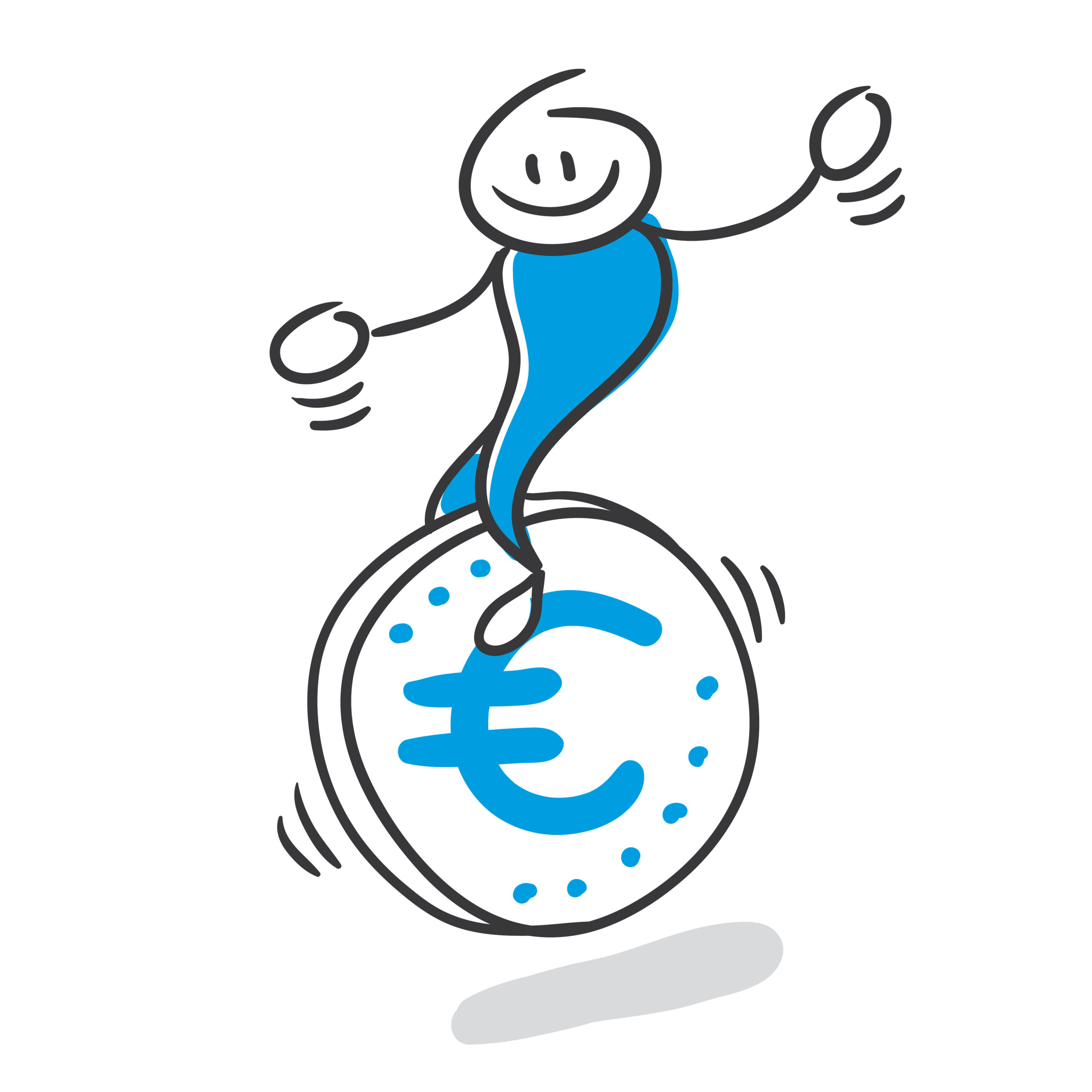 Stick Figure Series Blue / Der Rubel rollt